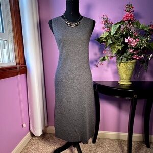 TALBOTS Gray Form Fitting SOFT Merino Wool Sleeveless Dress Sz M